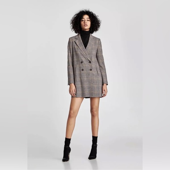 Zara Double Breasted Plaid Jacket - Picture 5 of 8